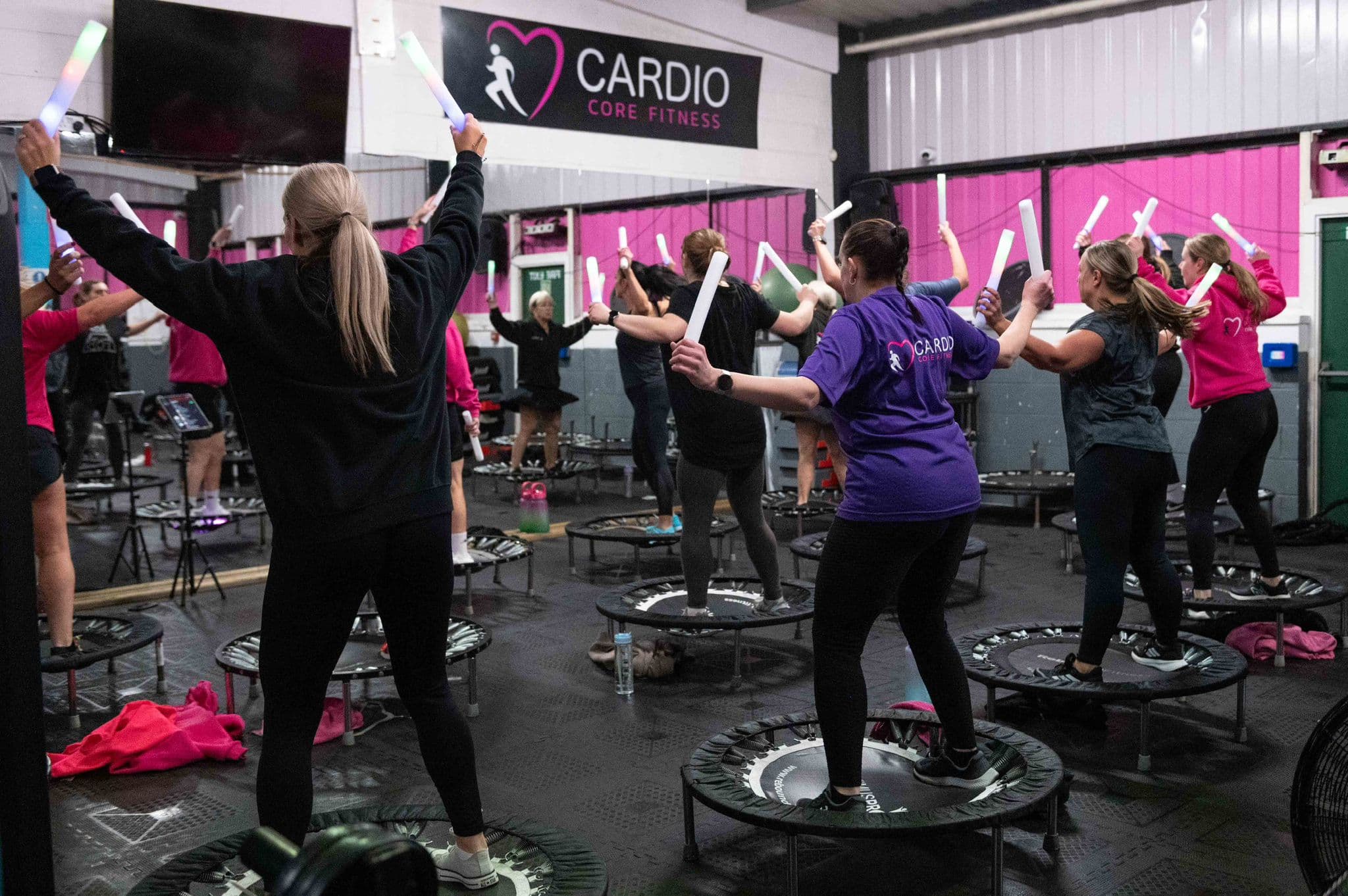 The Cardio Core Fitness studio floor during a class